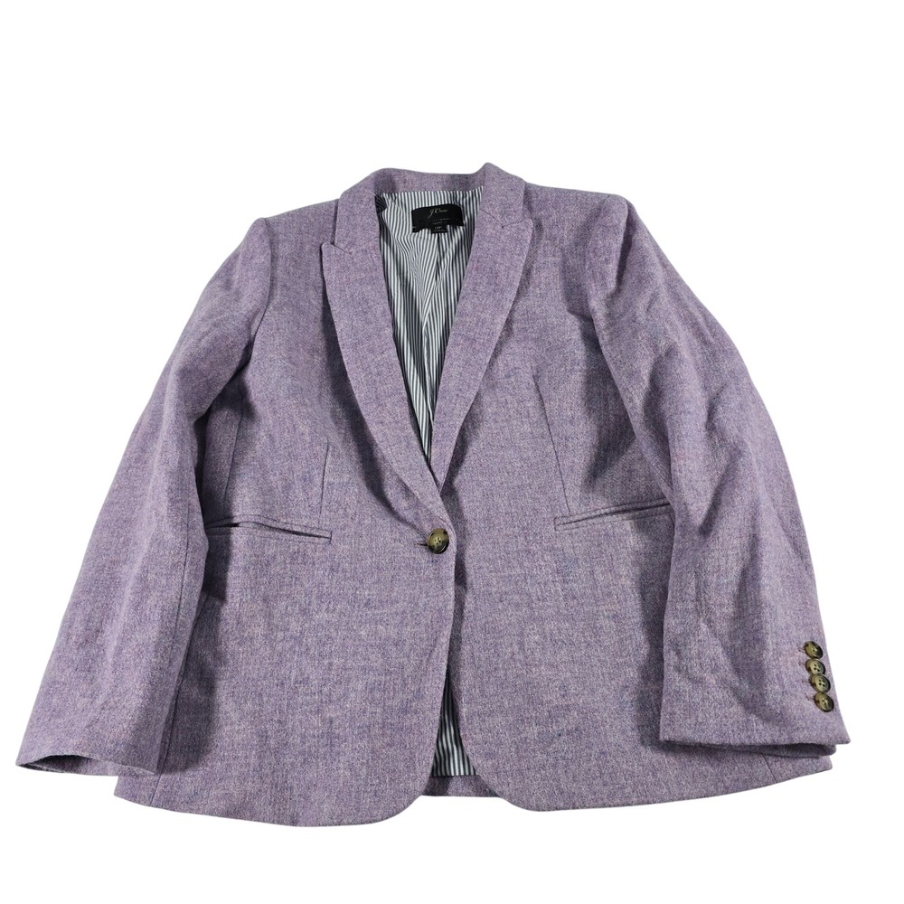J.Crew Parke Blazer Lilac Purple Wool Tweed Jacket K3074 12P Petite